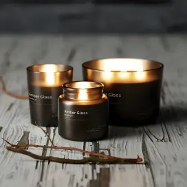 Amber Glass Candle 3
